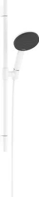 Image de Ensemble de douchette hansgrohe Raindance Alive Select S, 125, 3 jets, EcoSmart, avec barre de douche Unica S Puro de 65 cm, finition blanc mat
