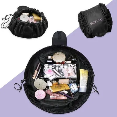 Immagine prodotto di Borsa da trucco UNIQ Magic nera - Borsa da viaggio pieghevole per il trucco, 58 cm