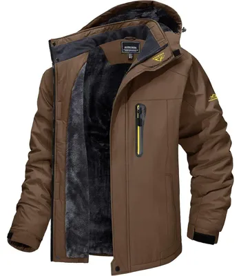 Zdjęcie produktu dla Męska kurtka zimowa z polaru, ocieplana, wiatroodporna, wodoodporna, z odpinanym kapturem, rozmiar M