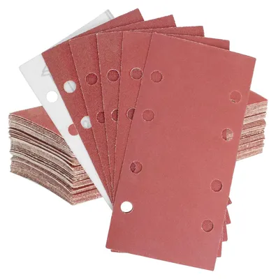 Image de Papier abrasif grain 240, 50 pièces, 93 x 185 mm, avec 8 trous, pour ponceuses excentriques