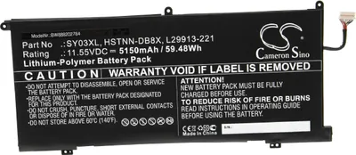 Produktbild von vhbw Akku Ersatz für HP HSTNN-DB8X, SY03060XL, L29959-005, SY03XL, L29913-221, L29959-002, L29913-2C1 für Notebook (5150 mAh, 11,55 V, Li-Polymer)