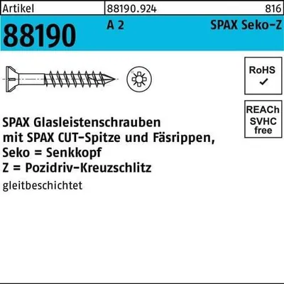 Produktbild von SPAX 35703503401002, Schraube, Edelstahl, Holz, Flachkopf, Pozidriv, PZ2