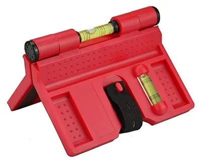 Pfosten-Wasserwaage mit 3 Libellen, 15-180° verstellbar, ABS