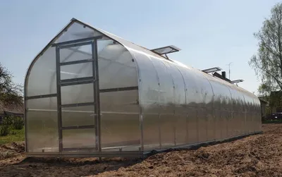 Zdjęcie produktu dla Szklarnia KLASIKA STANDART 20 (2,5 x 8 m) z fundamentem, poliwęglanem 4 mm i włazami dachowymi z automatycznymi otwieraczami.