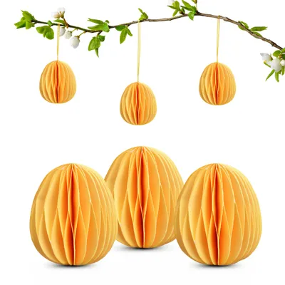 Produktbild von Osterdeko Ostereier zum Aufhängen gelb 6er Set Dekohänger