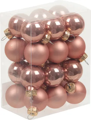 Produktbild von 24 x Kleine Baumkugeln aus Glas - Christbaumkugeln Baumschmuck Christbaumschmuck Weihnachtsbaumschmuck Weihnachtsbaumkugeln (2,5 cm, Koralle)