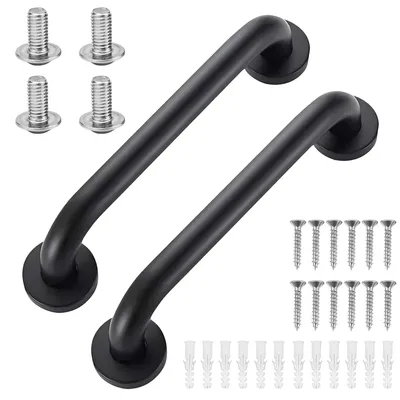 Obrázek produktu pro Madlo na WC - nerezová ocel 304 - 30 cm - protiskluz - černé - 2 kusy