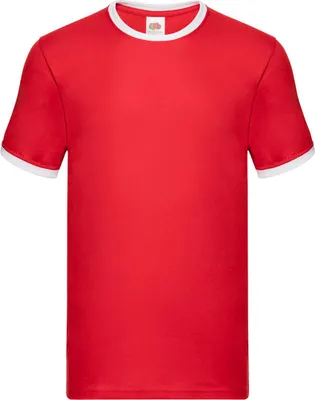 Produktbild von Fruit of the Loom 61-168-0 | Ringer Herren T-Shirt - Farbe: Red/White - Größe: 3XL