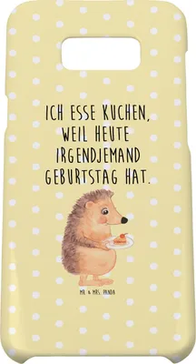 Produktbild von Mr. & Mrs. Panda Samsung Galaxy S8 plus Handyhülle  Igel Kuchenstück - Gelb Pastell - Geschenk, Lustige Sprüche, Hülle, Geburtstagskuchen, Kuchen, Cover, Torte, Handy