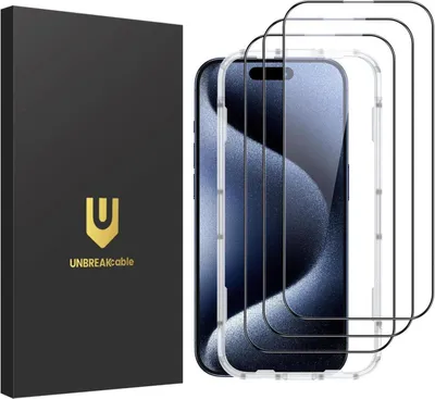 Image de Protection blindée en verre pour iPhone 15 Pro Max [pack de 3] 9H 100% HD