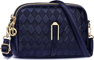 Produktbild von TEUEN Kleine Umhängetasche Damen Leder Crossbody Schultertasche Reißverschluss