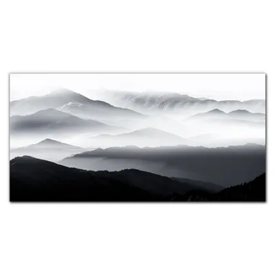Produktbild von Coloray Küchenrückwand 140x70 Spritzschutz aus Glas - Bergnebel