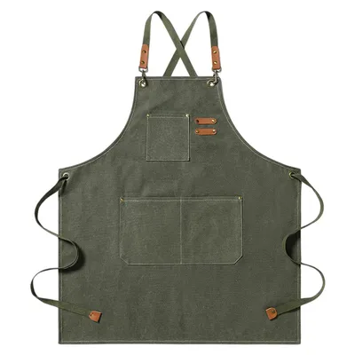 Produktbild von Kochschürze Herren Damen, Grillschürze Küchenschürze mit 2 Taschen, Grün