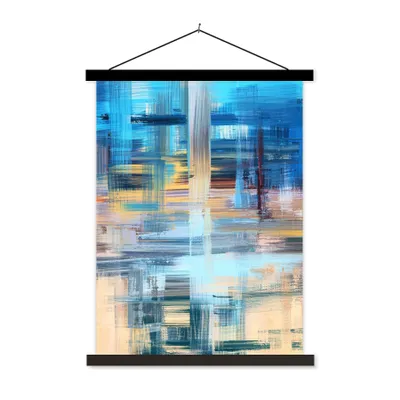 Produktbild von MuchoWow® Textilposter Ölfarbe - Abstrakt - Malerei 40x53 cm mit schwarzem Rahmen - Abbildung