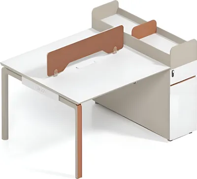 Image de Table de travail Bureau design pour 2 personnes Tables en bois noble Tables de bureau