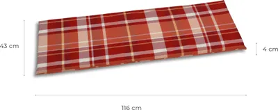 Produktbild von GO-DE Textil, Bankauflage 2-Sitzer, Einzelset, Farbe: rot, Maße ca.: 116 cm x 43 cm x 4 cm, Rückenhöhe: 68