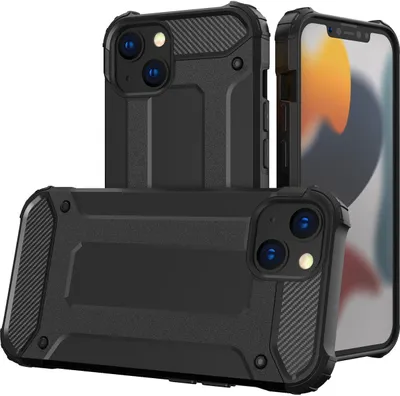 Produktbild von Mobigear Outdoor Schutzhülle für iPhone 14 Plus, Hartschalen-Rückseite, stoßfest - Schwarz