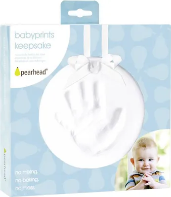 Produktbild von Pearhead Babyprints keepsake, Hand-/Fuß-Gießen, Ton, Nicht toxisch, Weiß, Einfach zu bedienen