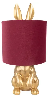 Immagine prodotto di Clayre & Eef Lampada da tavolo Rabbit Ø 20x42 cm Plastica color oro rosso