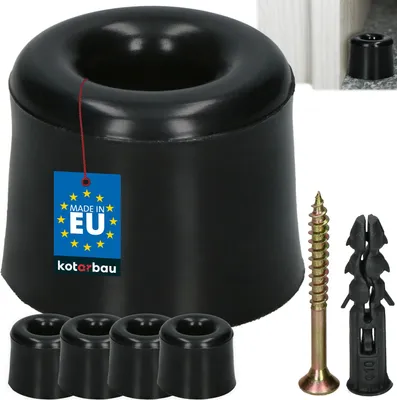 Produktbild von KOTARBAU® 4er Set Türstopper Boden zum Schrauben 27 mm Schwarz Bodentürstopper Bodenmontage Türstopper aus Gummi