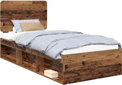 Produktbild von vidaXL Bettrahmen Altholz 100 x 200 cm Massives Kiefernholz