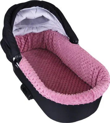 Produktbild von BABYLUX Nestchen für Kinderwagen BABYWANNE Matratze 2Tlg Set W17 - Rosa + Elefanten