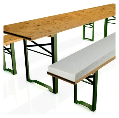 Produktbild von Bierbankauflage 2er Set für Festzeltgarnitur, Polster für Biertischgarnitur, Outdoor Sitzpolster (180 x 25 x 3,0 cm)