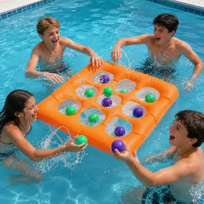 Obrázok produktu pre Vodná hracia súprava, tic-tac-toe, nafukovacia, 10 loptičiek, pre záhradu