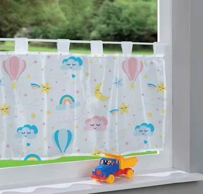 Produktbild von Scheibengardine Voile »Ulm« HxB 43x160 cm Ballon Bedruckt Sichtschutz Transparent Küchenfenster