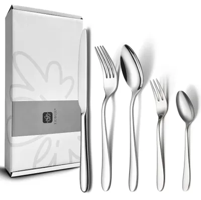 60-teiliges Besteckset für 12 Personen, Edelstahl, silber