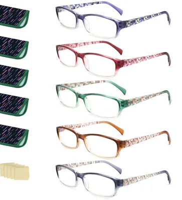 Produktbild von Lesebrille Damen, +2,00 Dioptrien, Blaufilter, 5 Farben, mit Federscharnier für Bildschirmarbeit