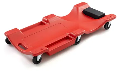 Produktbild von COSTWAY Rollbrett Werkstatt, Transportroller bis 150kg, Montagerollbrett mit 6 Rollen, Kopfstütze & Werkzeugablagen, Werkstattrollbrett 91x43x11cm