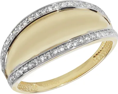 Produktbild von Modischer 9 Karat (375) Gold Damen - Ring mit Zirkonia, 53 (16.9); TRS11310RSM