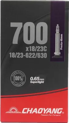 Productafbeelding van Chaoyang Super Lite binnenband voor fiets, model Fv48, zwart, 700C / 18-23, zwart, 700C