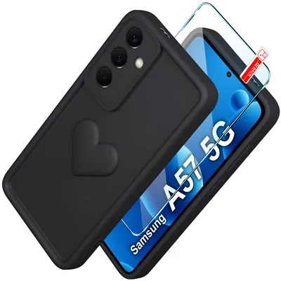Zdjęcie produktu dla Etui Do Samsung A57 5G Silikonowe Matowe Serce + Szkło Ochronne 9H