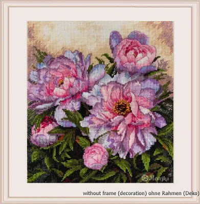 Produktbild von Merejka K-177 Tender Peonies Kreuzstich Kit Stickpackung