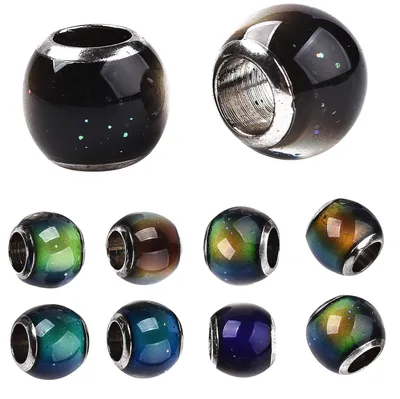 50 Stück Stimmungsperlen, temperaturwechselnd, rund, 7-8 mm, für DIY-Schmuck