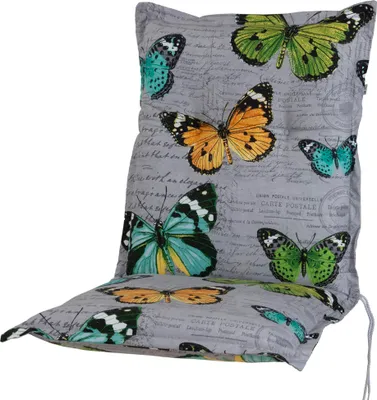 Produktbild von Auflage Niederlehner Bali extra 2467 hellgrau Schmetterlinge 103x50x8 cm KETTtex
