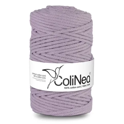 Zdjęcie produktu dla Sznur bawełniany Sznur bawełniany pleciony Sznur z rdzeniem bawełnianym Do makramy Lina do makramy Sznur rzemieślniczy 5 mm 100 m Fioletowy DIY ColiNea