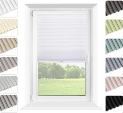 Produktbild von Mardom | Plissee Ohne Bohren - 110 x 120 cm - Weiß - Klemmfix - Verdunkelnd - mit Thermofunktion - Sichtschutz - Plissee Fenster