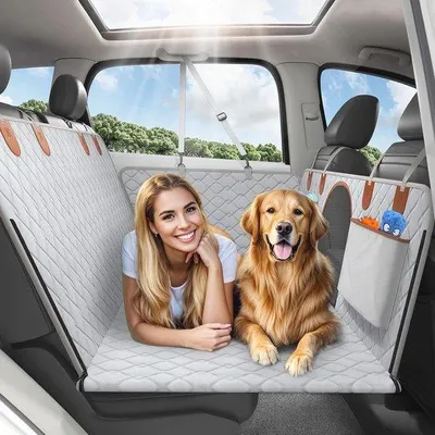 Produktbild von Famanu Autoschondecke für Hunde - Wasserdicht mit Netzfenster