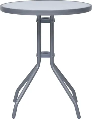 Produktbild von vidaXL Gartentisch Hellgrau 60 cm Stahl und Glas
