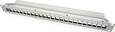 Produktbild von ROLINE 19-Zoll-Keystone-Modulträger, 24P., geschirmt, grau