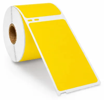 Produktbild von Dymo 99014 Gelbe kompatible Etiketten, 101 mm x 54 mm, 220 Etiketten, permanent, KI-generiertes Bild