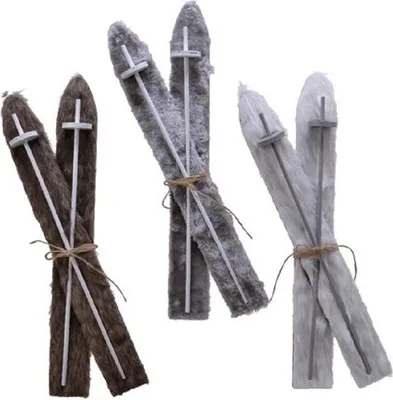 Produktbild von Skier Wandobjekt Dekoaufsteller Weihnachten Holz  H 100 cm Stückpreis