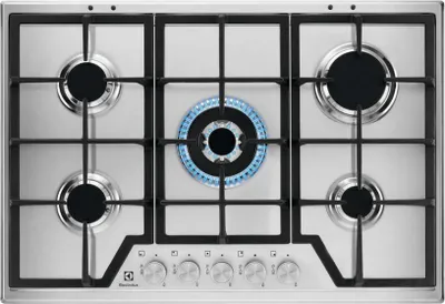Obrázek produktu pro Electrolux KGS7536SX, Černá, Nerezová ocel, Vestavěné, 75 cm, Plynový, Nerezová ocel, 5 zóna/zón
