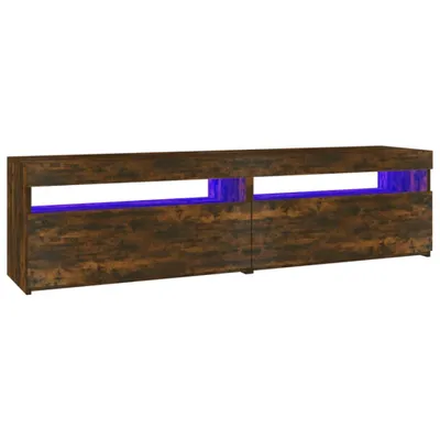 Produktbild von TV-Schrank mit LED-Leuchten 2 Stk. Räuchereiche 75x35x40 cm