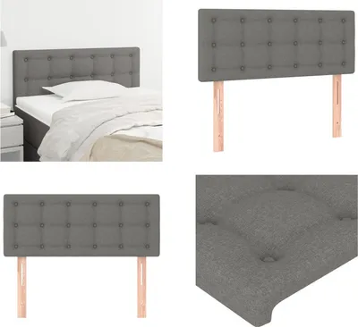 Image de vidaXL Tête de lit gris foncé 100x5x78/88 cm Tissu - Tête de lit - Têtes de lit - Tête de lit