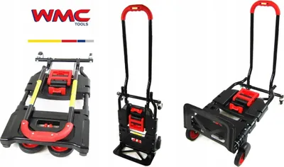 Image de Chariot de transport mobile 2 en 1 120 kg noir-rouge