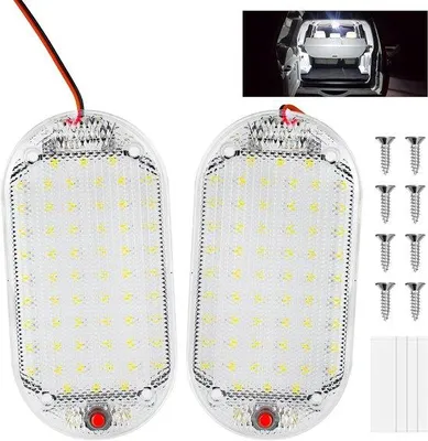 Produktbild von LED-Auto-Plafondleuchte, 12V 48-LED 800-Lumen, superhelle Beleuchtung für Auto, LKW, Van und Boot (2 Stücke) - Ideal für Camping und Motorräder